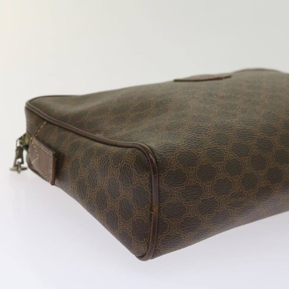 CELINE Macadam Canvas Clutch Bag PVC Brown Auth 65270 - Picture 14 of 16